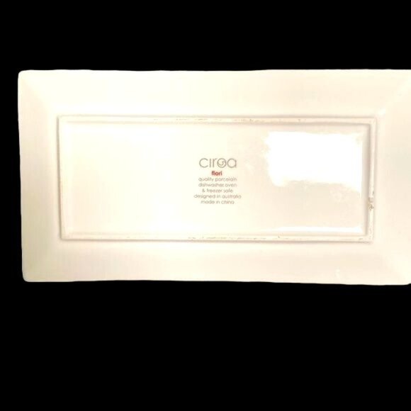 Fiori Ciroa Simple Serve Quality Porcelain Appetizer Four Dishes with Serving Tr - Picture 5 of 6